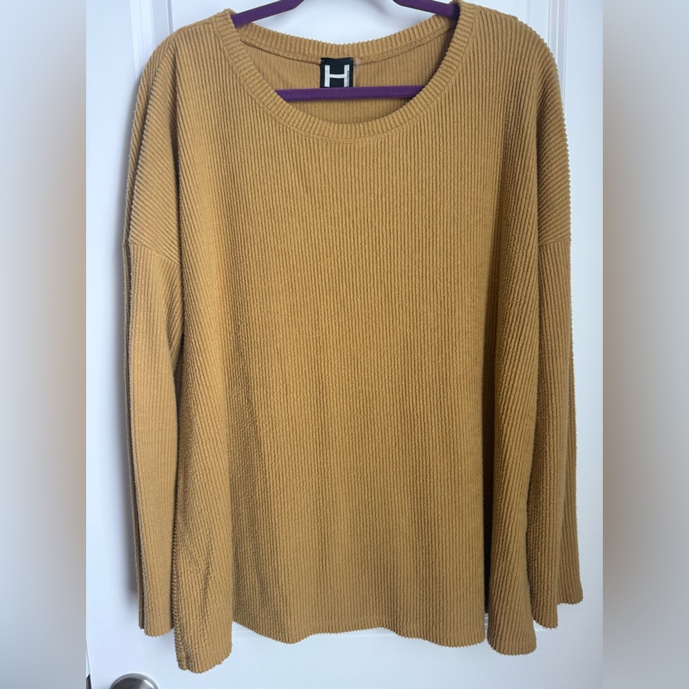 H by Bordeaux Mustard Crew Neck Sweater